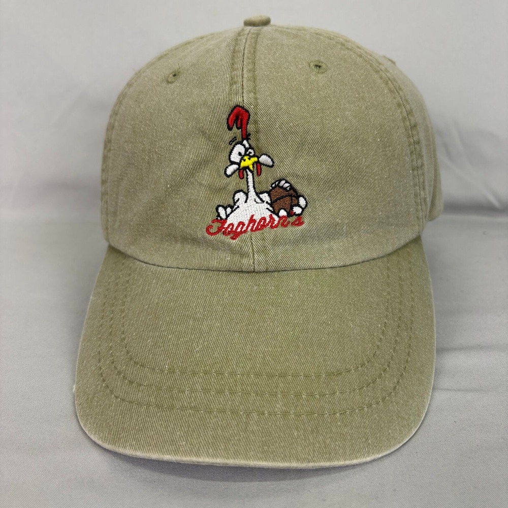 Adams Hat Foghorn's Restaurant Mascot Cap Unisex OSFM Khaki Leather Strap